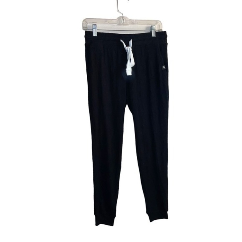 Glyder Black Track Joggers with White Drawstring